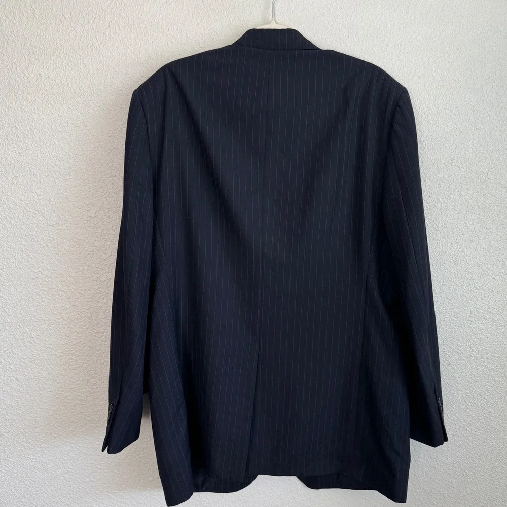 Brooks Brothers‎ Golden Fleece Navy Pinstripe Wool Suit Jacket Blazer 44 Long